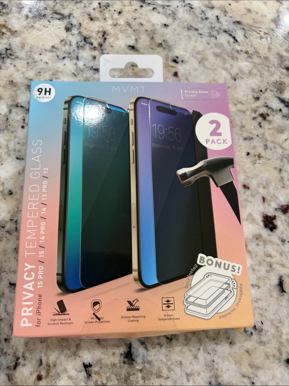 MVMT Privacy Tempered Glass Screen Protectors 2 - pack